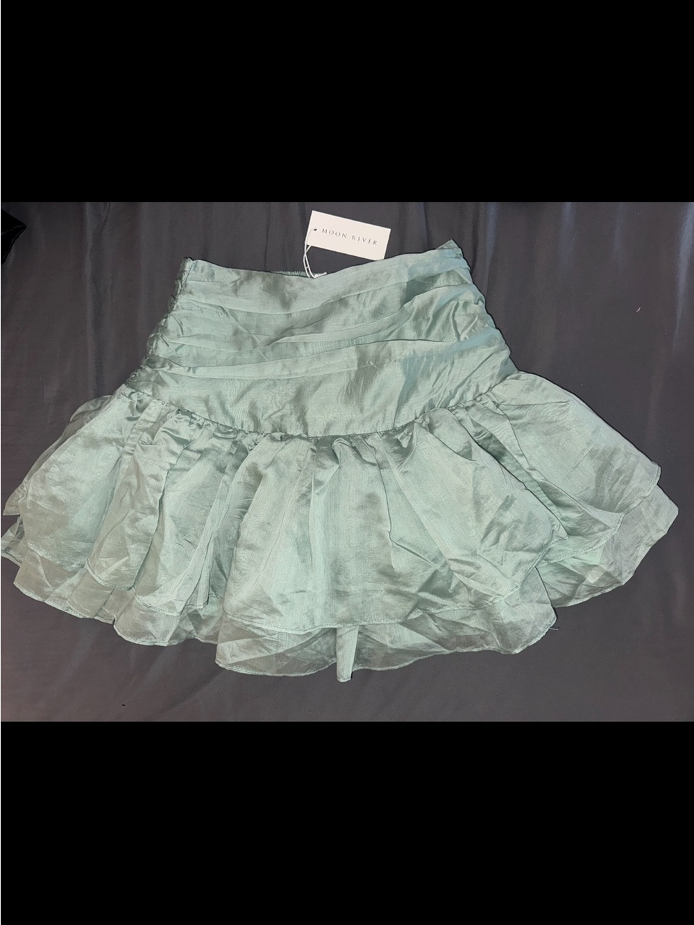 Moon River Mint Tiered Ruffle Mini Skirt